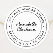 ミニマルモダンスクリプト |縁ど差出人住所 ラウンドシール