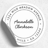 ミニマルモダンスクリプト |縁ど差出人住所 ラウンドシール