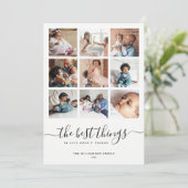 ミニマルモダンスクリプト | 9枚の写真のコラージュ シーズンカード (スタンド正面)