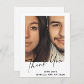 ミニマルモダンスクリプパーソナライズされたトカスタム写真 サンキューカード (正面/裏面)