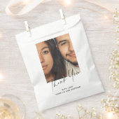 ミニマルモダンスクリプパーソナライズされたトカスタム写真 フェイバーバッグ (クリップ留めされた状態)