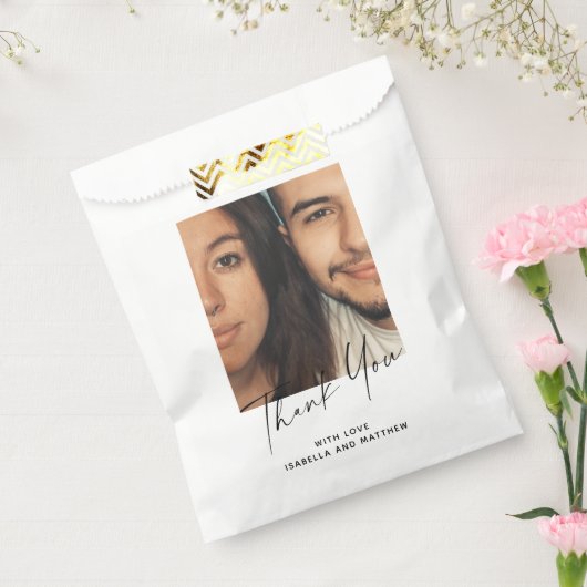 ミニマルモダンスクリプパーソナライズされたトカスタム写真 フェイバーバッグ (封をした状態)