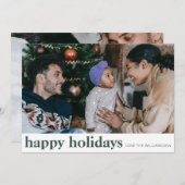 ミニマルモダンスグリーンタイポグラフィワイド写真 シーズンカード (正面/裏面)