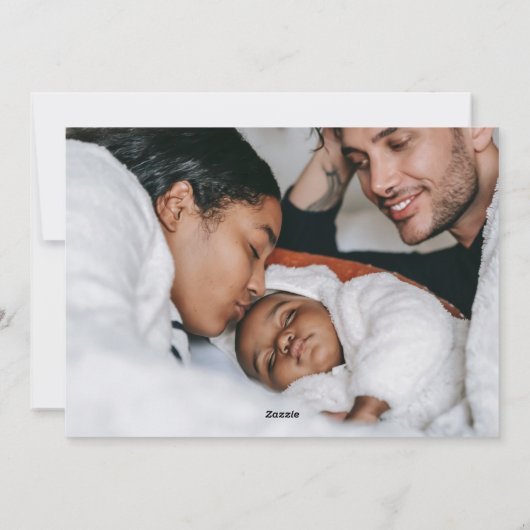 ミニマルモダンスグリーンタイポグラフィワイド写真 シーズンカード (裏面)