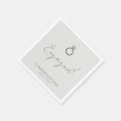 ミニマルモダンスグレー婚約パーティ スタンダードカクテルナプキン (角)