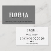 ミニマルモダンスグレー美しい美学ロイヤリティ 名刺 (正面/裏面)