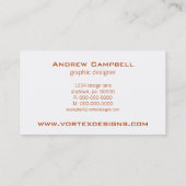 ミニマルモダンスサークルの名刺、銅 名刺 (裏面)