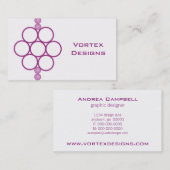 ミニマルモダンスサークル名刺、紫 名刺 (正面/裏面)