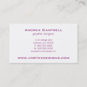 ミニマルモダンスサークル名刺、紫 名刺 (裏面)