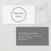 ミニマルモダンスサークル枠モノクロ 名刺 (正面/裏面)