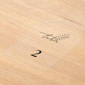 ミニマルモダンスシンプルのアーチ表番号 アクリル招待状 (レイダウン)