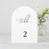ミニマルモダンスシンプルのアーチ表番号 招待状 (スタンド正面)