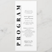 ミニマルモダンスシンプルの結婚式プログラム プログラム (正面)