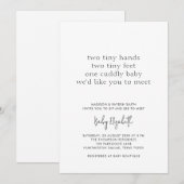 ミニマルモダンスシンプルカップル赤ちゃんシャワー 招待状 (正面/裏面)