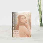 ミニマルモダンスシンプルスクエア写真卒業 サンキューカード (正面)