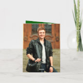 ミニマルモダンスシンプルスクエア写真卒業 サンキューカード (裏面)