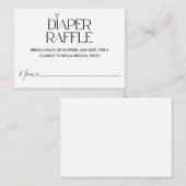 ミニマルモダンスシンプルハートおむつラッフルゲーム エンクロージャーカード (正面/裏面)