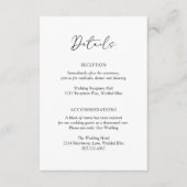 ミニマルモダンスシンプルフォーマルエレガントな結婚式 エンクロージャーカード (正面)