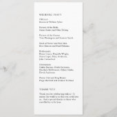 ミニマルモダンスシンプルフォーマルエレガントな結婚式 プログラム (裏面)