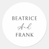 ミニマルモダンスシンプルフォーマルエレガントな結婚式 ラウンドシール (正面)