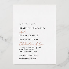 ミニマルモダンスシンプルフォーマルエレガントな結婚式 箔招待状