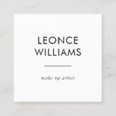 ミニマルモダンスシンプルホワイトネームブランディング スクエア名刺 (正面)