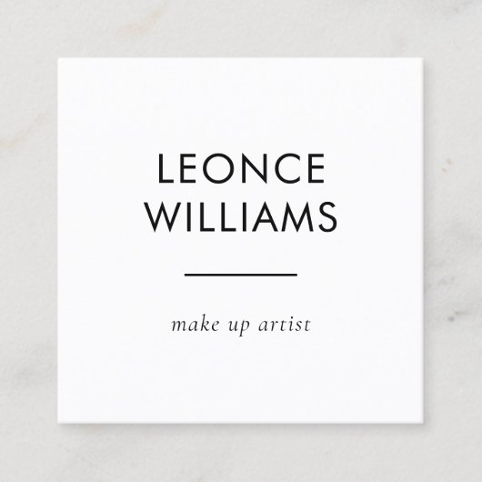 ミニマルモダンスシンプルホワカスタムイトQRコード スクエア名刺 (正面)