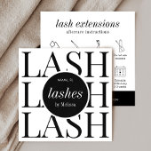 ミニマルモダンスシンプルラッシュアフターケアカード スクエア名刺