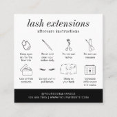 ミニマルモダンスシンプルラッシュアフターケアカード スクエア名刺 (裏面)