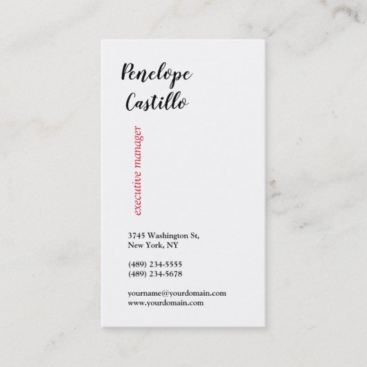 ミニマルモダンスシンプル平手書き 名刺 (正面)