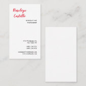 ミニマルモダンスシンプル平手書き 名刺 (正面/裏面)