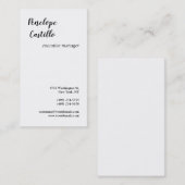 ミニマルモダンスシンプル平手書き 名刺 (正面/裏面)