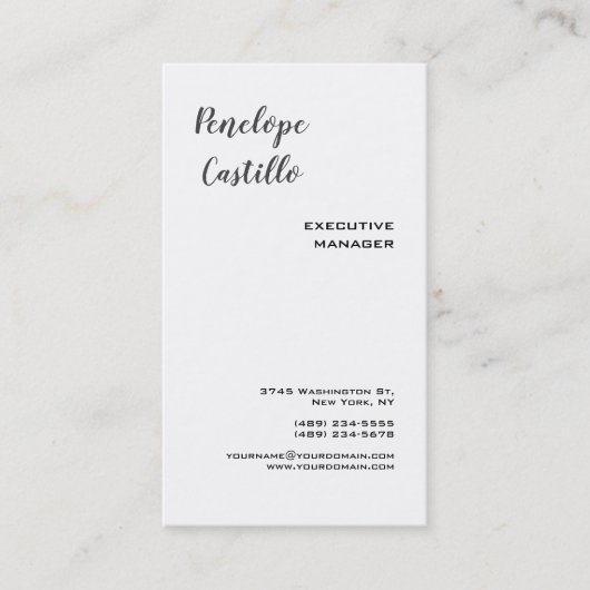 ミニマルモダンスシンプル平手書き 名刺 (正面)