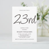 ミニマルモダンスシンプル書道23誕生日 招待状 (スタンド正面)