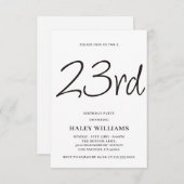 ミニマルモダンスシンプル書道23誕生日 招待状 (正面/裏面)