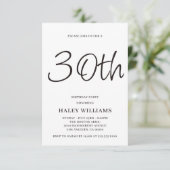 ミニマルモダンスシンプル書道30歳の誕生日 招待状 (スタンド正面)