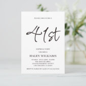 ミニマルモダンスシンプル書道41誕生日 招待状 (スタンド正面)