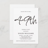 ミニマルモダンスシンプル書道49誕生日 招待状 (正面/裏面)