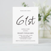 ミニマルモダンスシンプル書道61誕生日 招待状 (スタンド正面)