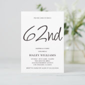 ミニマルモダンスシンプル書道62番誕生日 招待状 (スタンド正面)