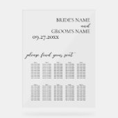 ミニマルモダンスシンプル結婚の座席表 アクリルサイン (正面)