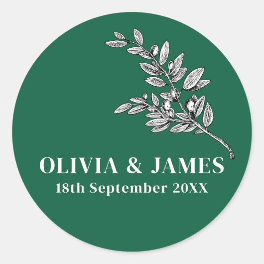 ミニマルモダンスシンプル結婚式の引き出物シール ラウンドシール (正面)