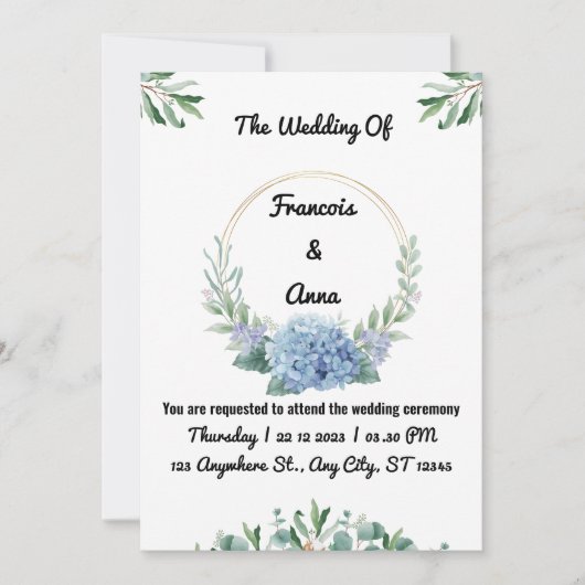 ミニマルモダンスシンプル結婚式招待状 招待状 (正面)