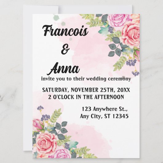 ミニマルモダンスシンプル結婚式招待状 招待状 (正面)