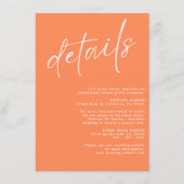 ミニマルモダンスシンプル詳細オレン結婚ジ エンクロージャーカード (正面)