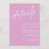 ミニマルモダンスシンプル詳細ピ結婚ンク エンクロージャーカード (正面)