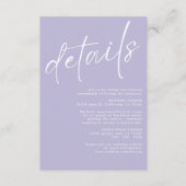 ミニマルモダンスシンプル詳細ラベ結婚ンダー エンクロージャーカード (正面)