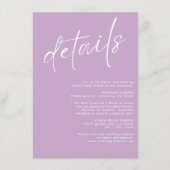 ミニマルモダンスシンプル詳細ラベ結婚ンダー エンクロージャーカード (正面)