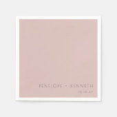 ミニマルモダンスシンプル赤面の名結婚前 スタンダードカクテルナプキン (正面)