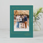 ミニマルモダンスシンプル金ゴールドフレーム写真 箔シーズンカード (立ち正面)